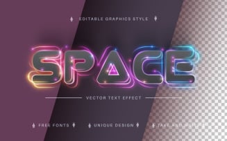 Space Techno - Editable Text Effect, Font Style, Graphics Illustration