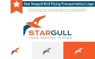 Star Seagull Bird Flying Transportation Delivery Travel Nature Logo