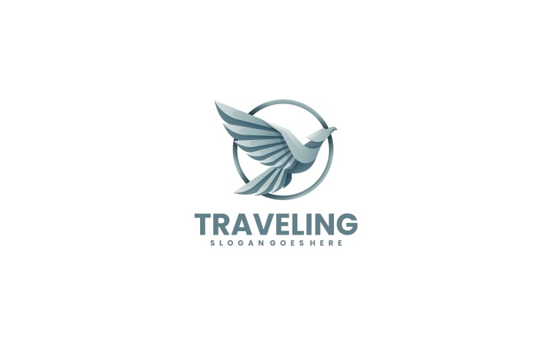 Travelling Bird Gradient Logo Logo Template