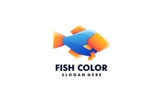 Vector Fish Color Gradient Logo Style