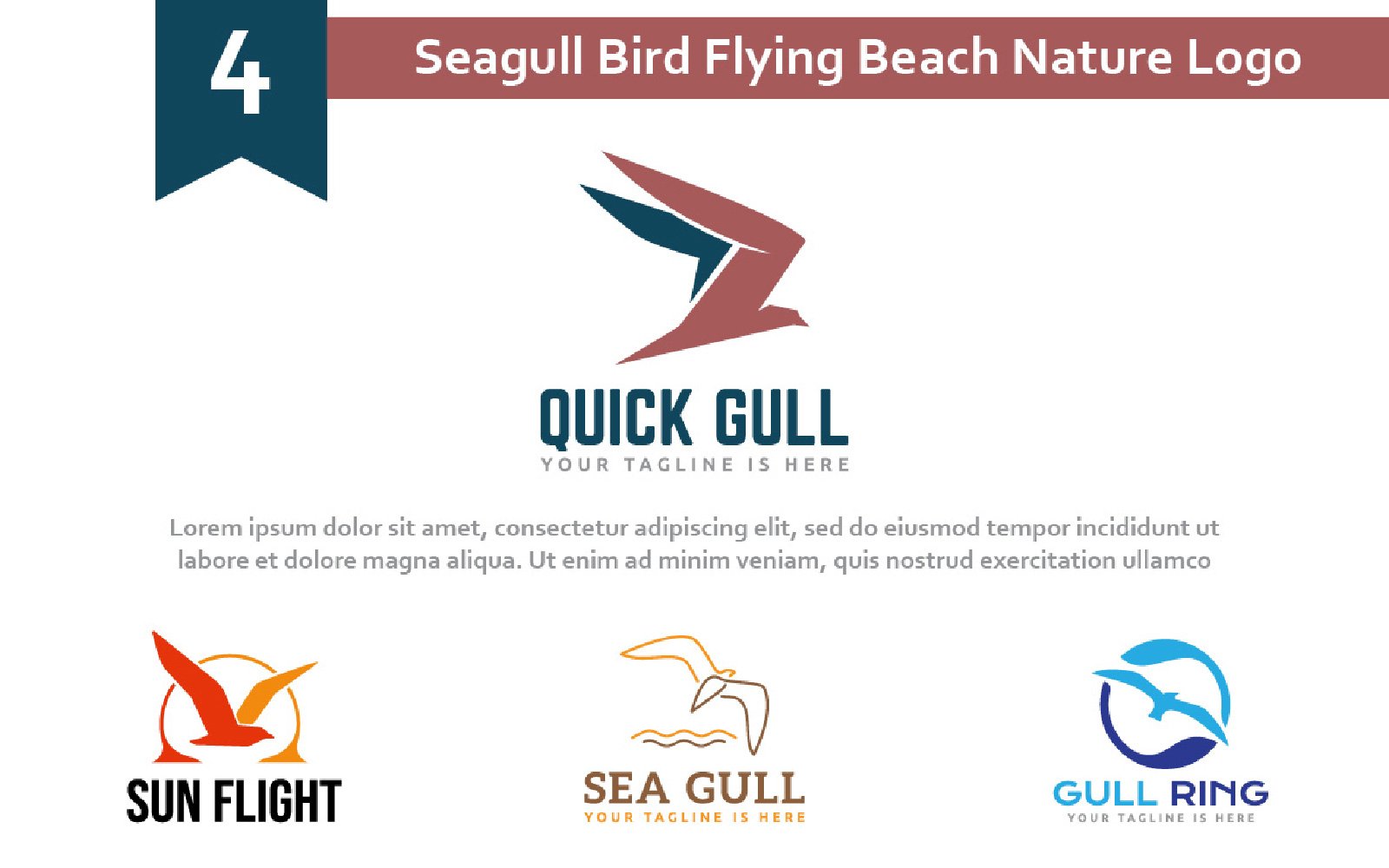 Template #249759 Seagull Bird Webdesign Template - Logo template Preview