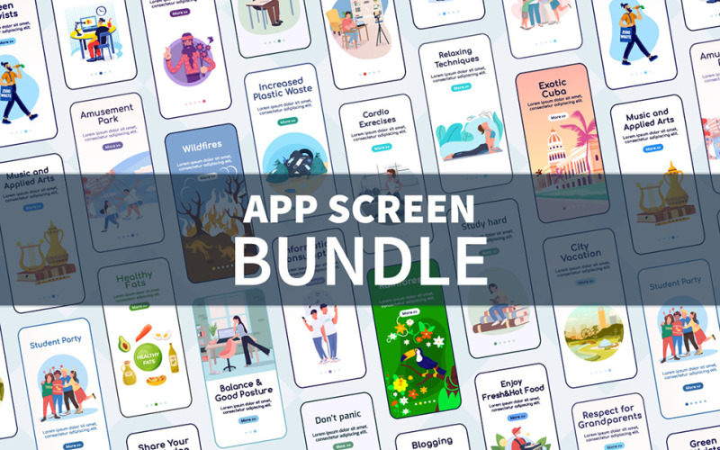 App Screen Templates Bundle Illustration