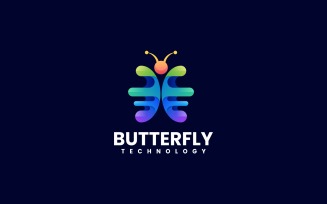 Butterfly Tech Colorful Logo