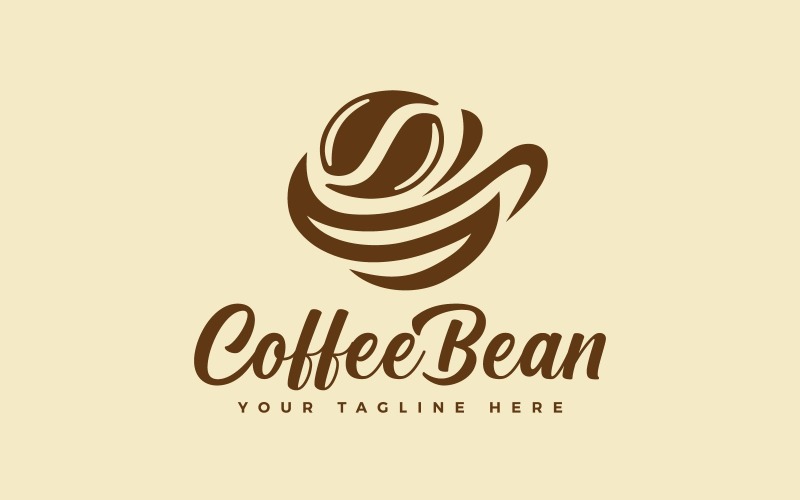 Coffee Cup With Bean Cafe Logo Design Logo Template