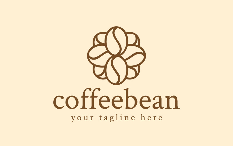 Floral Decorative Coffee Bean Logo Logo Template