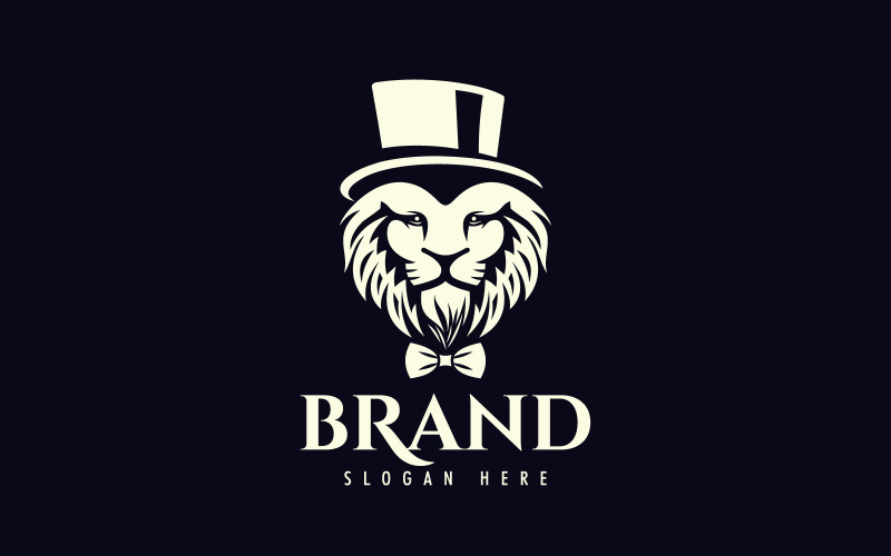 King Gentleman Lion Fashion Logo Design Logo Template