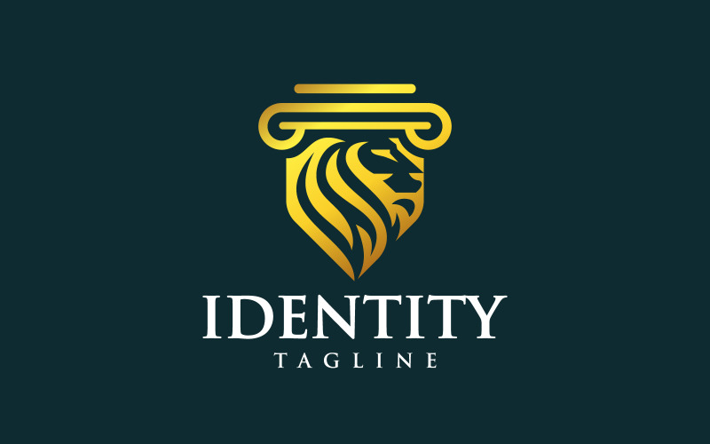 King Golden Lion Shield Law Firm Logo Logo Template