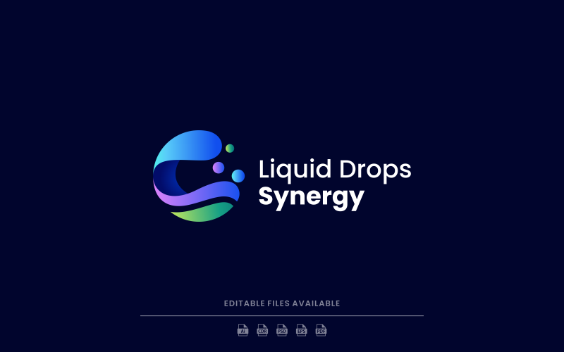 Liquid Drop Gradient Colorful Logo Logo Template