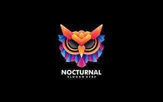 Nocturnal Owl Gradient Colorful Logo