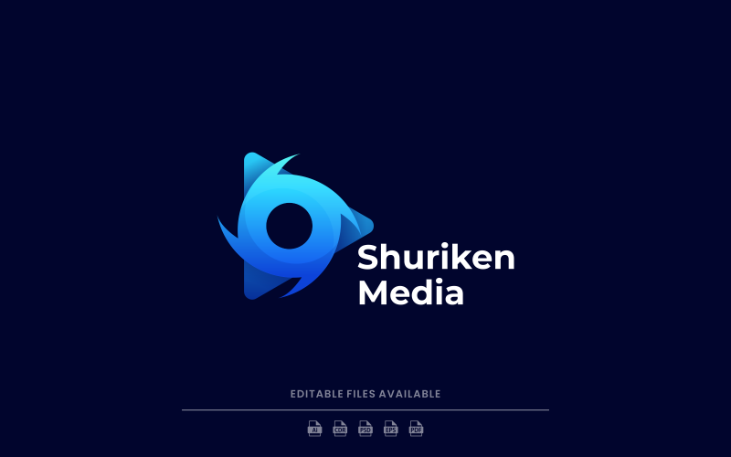 Shuriken Media Gradient Logo Logo Template