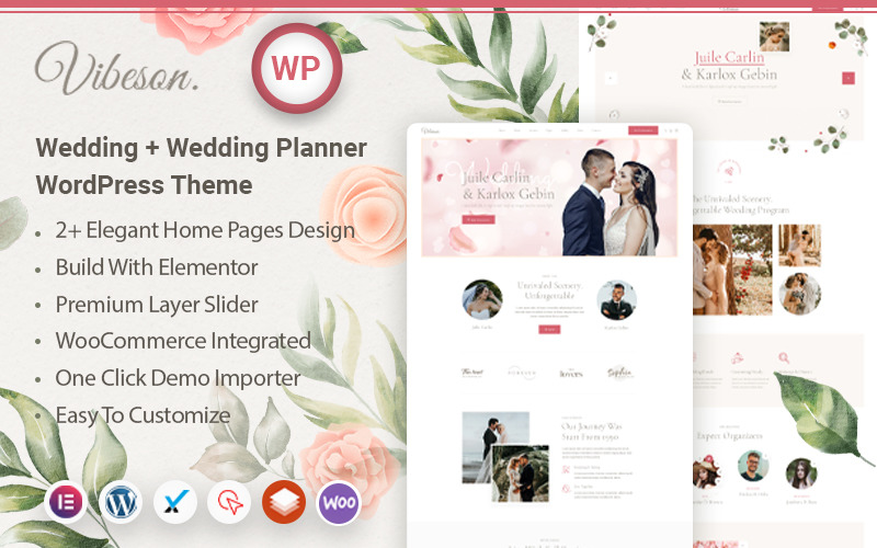 Vibeson - Elegant Wedding Love Event Planner Photography Wordpress Theme WordPress Theme