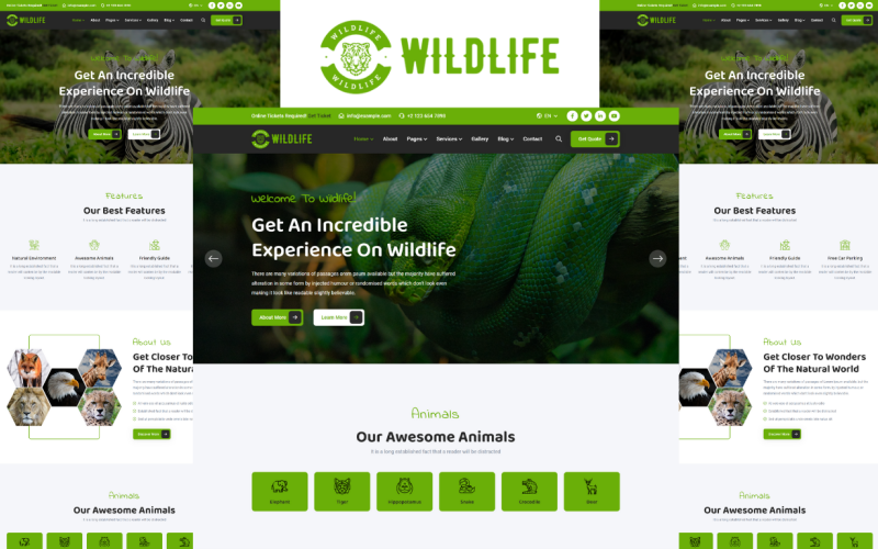 Wildlife - Zoo And Safari Park HTML5 Template Website Template