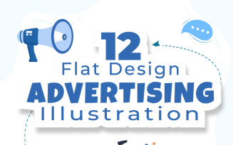 12 Advertising or ADS Vector Illustration