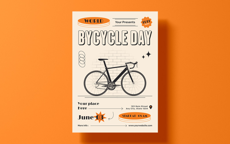 Bicycle Day Flyer Template Corporate Identity