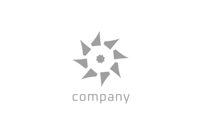 Grey Sun Flat Modern Logo Logo Template