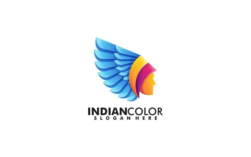 Indian Woman Gradient Colorful Logo Logo Template