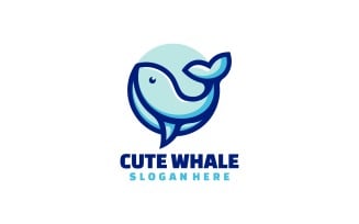 Whale Simple Mascot Logo Design