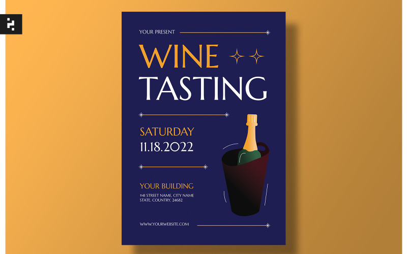Wine Tasting Flyer Set Template Corporate Identity