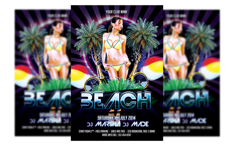 Beach Party Flyer Template Corporate Identity