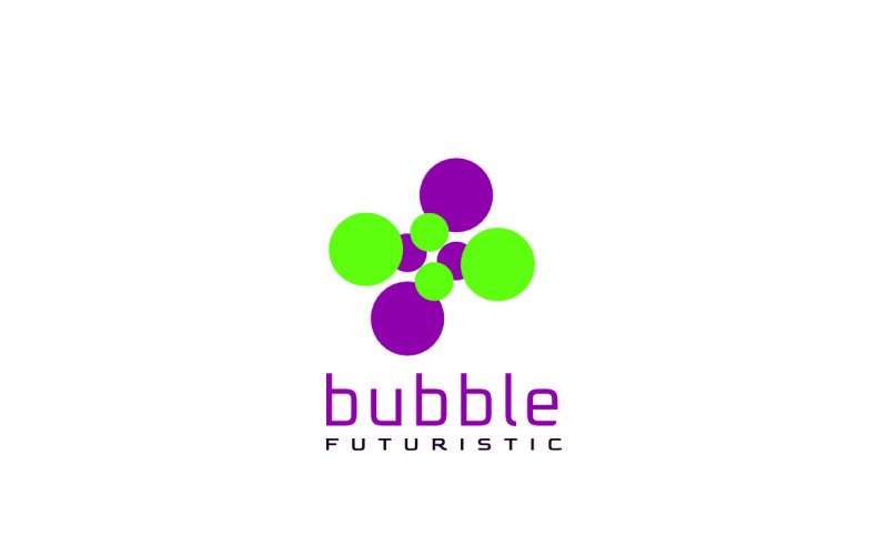 Bubble Round Circle Connected Logo Logo Template