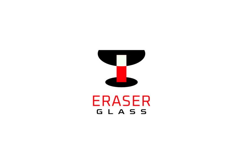 Eraser Glass Clever Dual Meaning Logo Logo Template