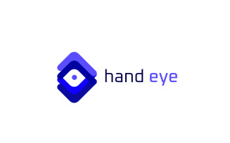 Hand Eye Care Tech Modern Logo
