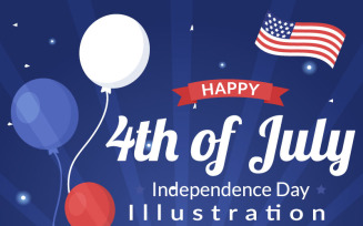 14 4th July Happy Independence Day USA Illustration