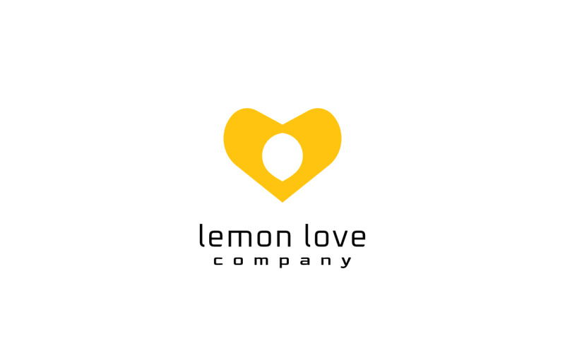 Lemon Love Negative Space Logo Logo Template