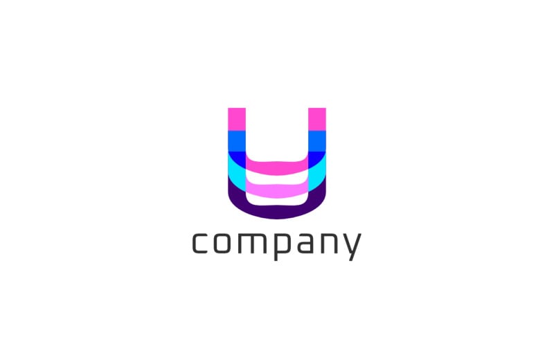 Letter U Joy Media Colour Logo Logo Template