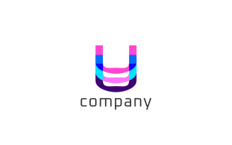 Letter U Joy Media Colour Logo