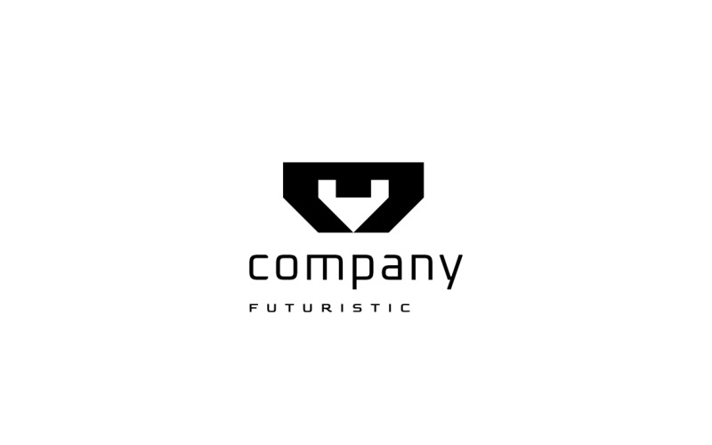 Monogram Letter M V Negative Logo Logo Template