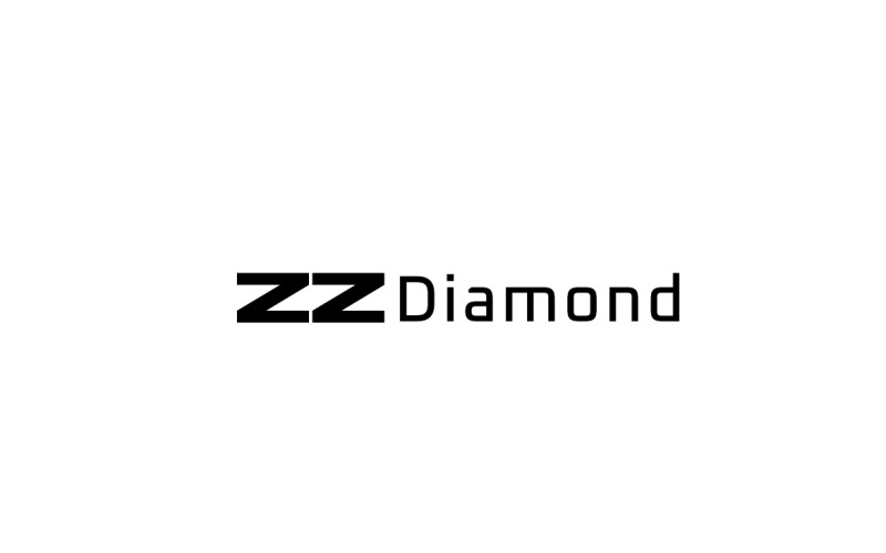 Monogram Letter ZZ Diamond Negative Logo Logo Template