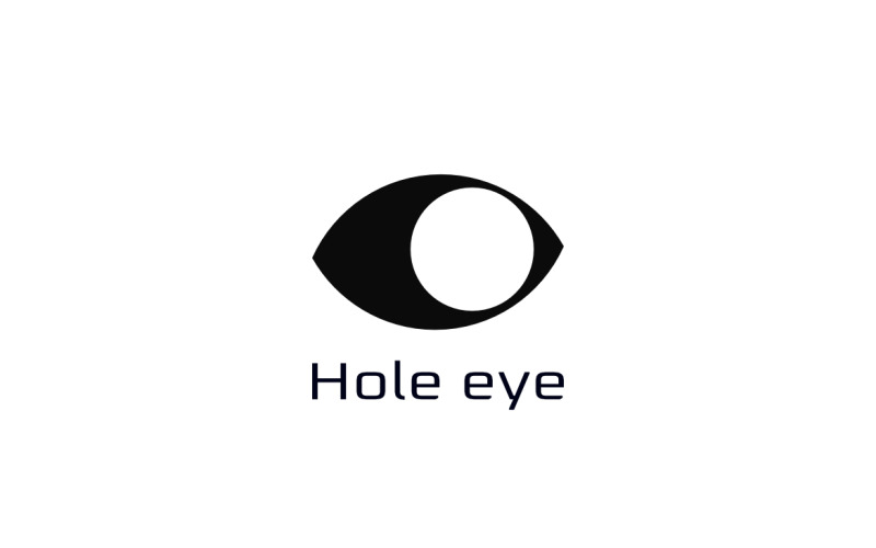Negative Hole Eye Simple Logo Logo Template