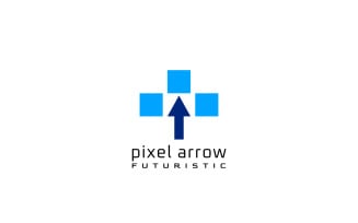 Pixel Arrow Square Navigation Logo