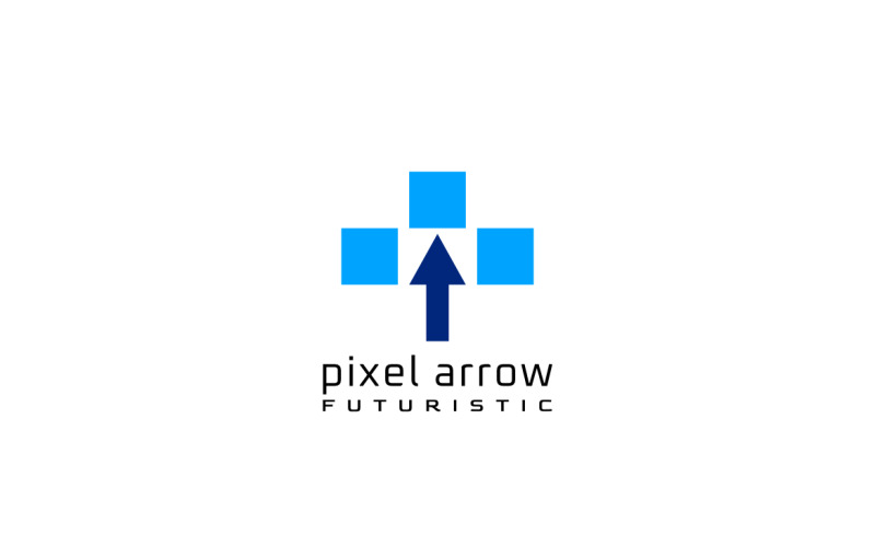 Pixel Arrow Square Navigation Logo Logo Template