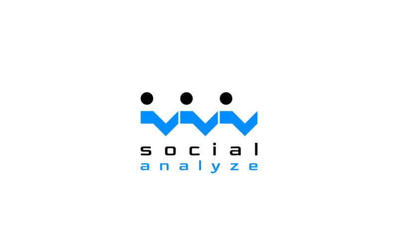 Social Analyze Grow Statistic Logo Logo Template