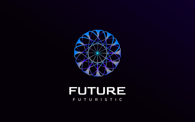 Tech Mandala Gradient Round Future Logo Logo Template