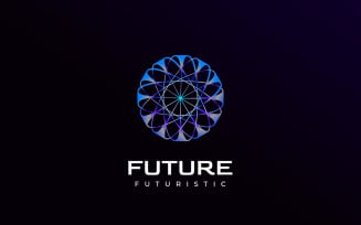 Tech Mandala Gradient Round Future Logo