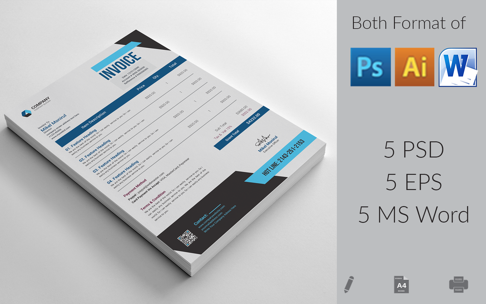 Software Company Invoice Template_V_003