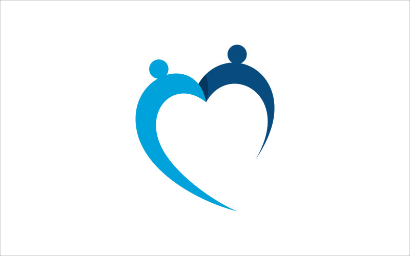 Blue dating vector logo template Logo Template