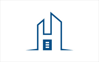 Letter H building vector logo template