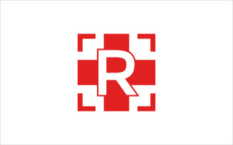 Letter R medical vector logo template