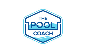 The pool coach vector logo template