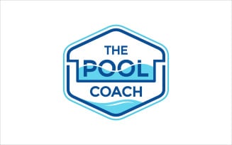 The pool coach vector logo template