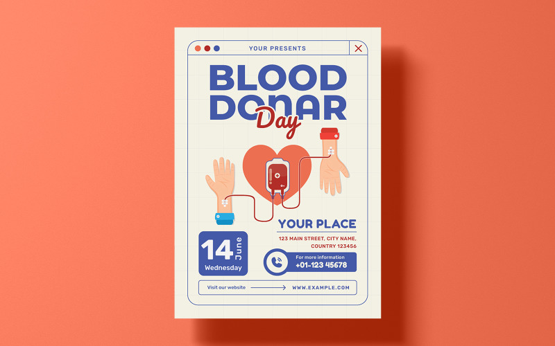 Blood Donor Day Flyer Template Corporate Identity