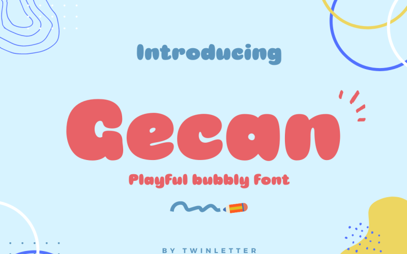 Gecan bubble display font Font