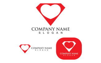Love Heart Valentine Logo Template Vector V11