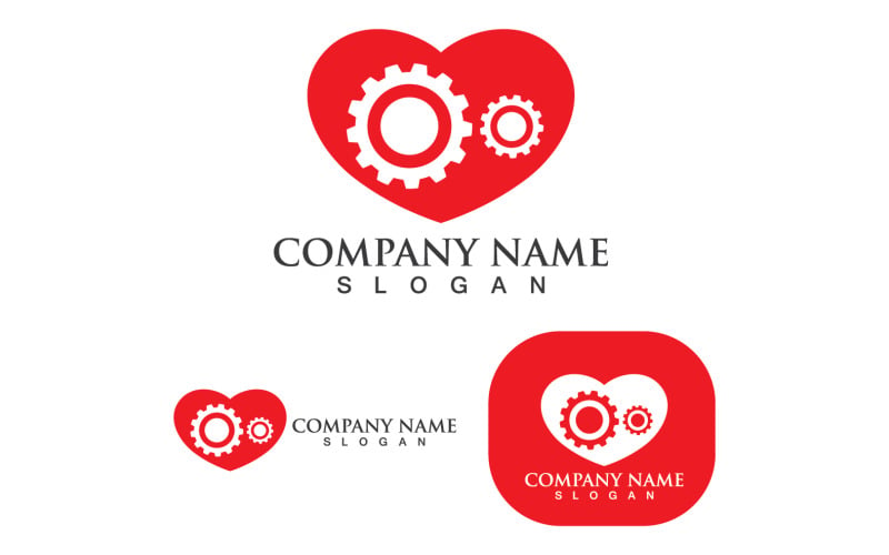Love Heart Valentine Logo Template Vector V9