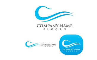 Water Wave Beach Logo Design Template V13