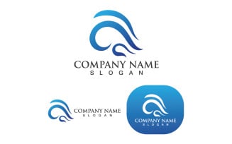Water Wave Beach Logo Design Template V16